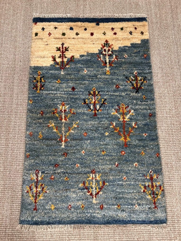 Gabbeh Tappeto persiano 90 x 60 Blu (Iran) Annodato A Mano