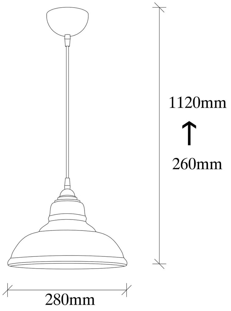 Opviq Lampada a sospensione Dilberay 327-S a 1 luce in vetro ambra/nero Ø 28 cm