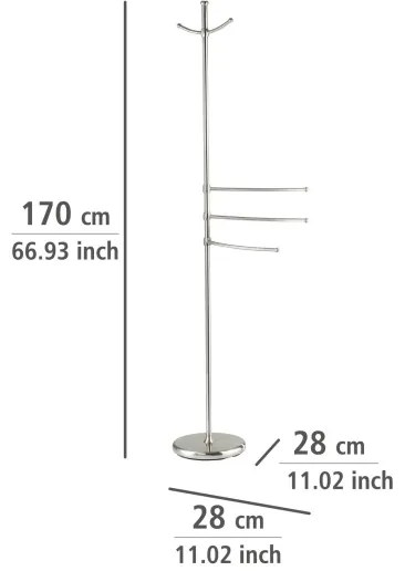 WENKO 16827100 - Appendiabiti ADIAMO 28x170 cm argento
