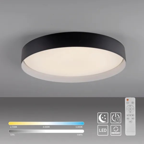 Schöner Wohnen 14595-18 - Plafoniera LED dimmerabile TAVOLI LED/34W/230V, nero + telecomando