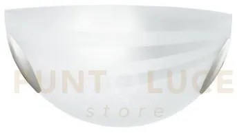 Applique a parete kuna bianca 1 luce attacco e27 35x8x15cm in vetro