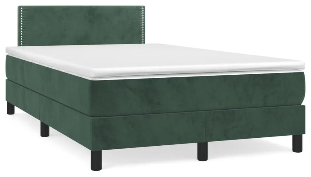 Giroletto A Molle Con Materasso Verde Scuro 120x190 Cm Velluto /