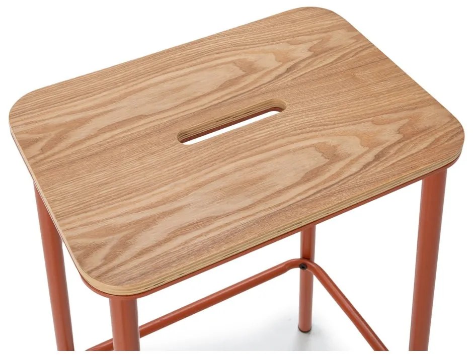 Set di sedie da bar color mattone 2 pz (altezza della seduta 65 cm) Abba – Marckeric