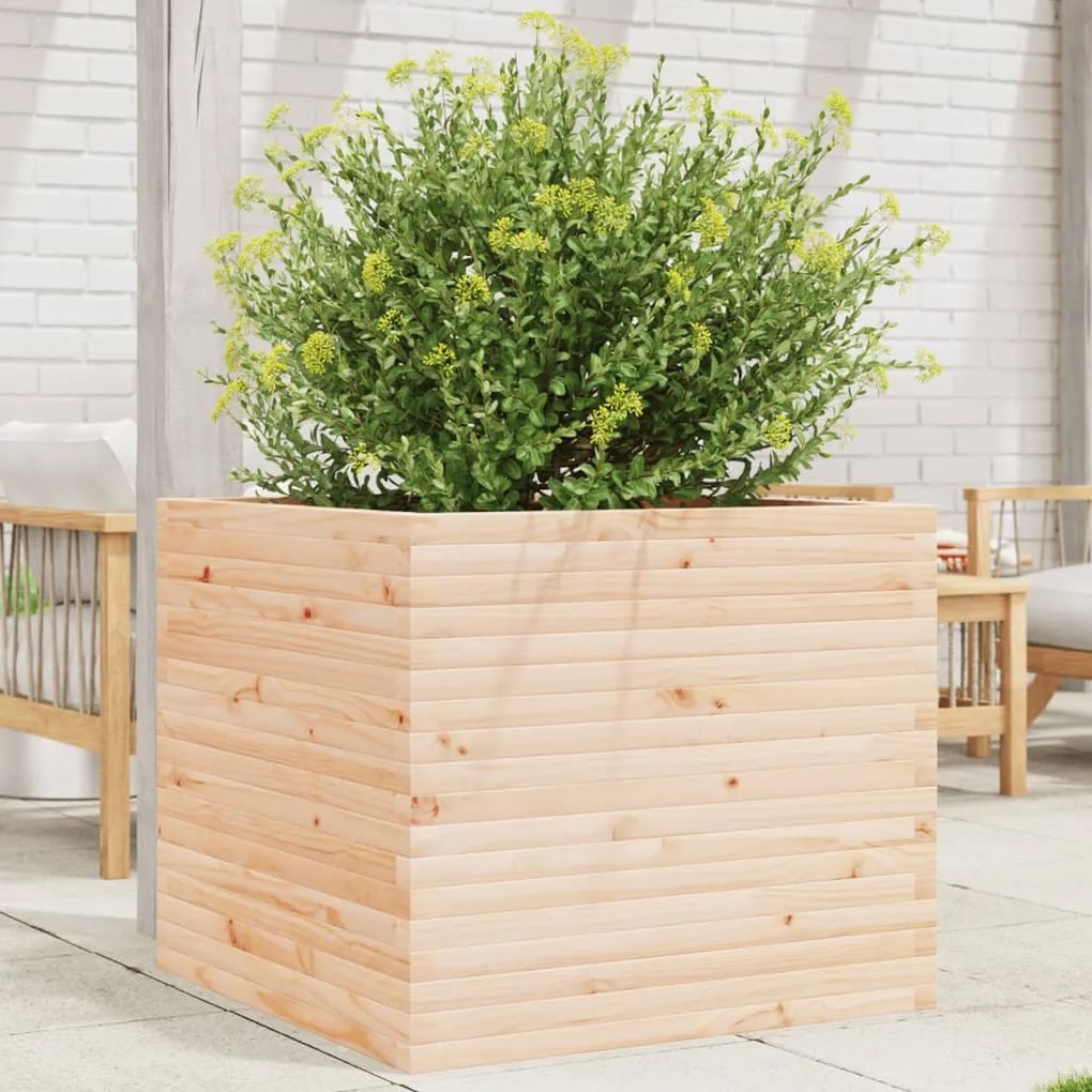 Fioriera Da Giardino 80x80x68,5 Cm İn Legno Massello Di Pino /