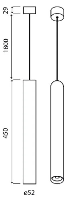 BOLONIA LED Sospensione -Nero 10W  CCT Nero