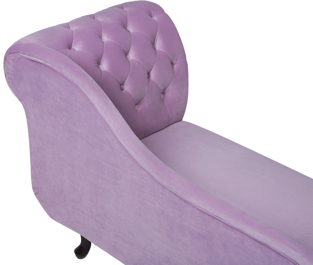 Chaise longue destra in velluto viola lilla NIMES Beliani