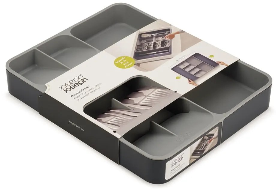 Organizzatore per cassetti da cucina grigio DrawerStore - Joseph Joseph