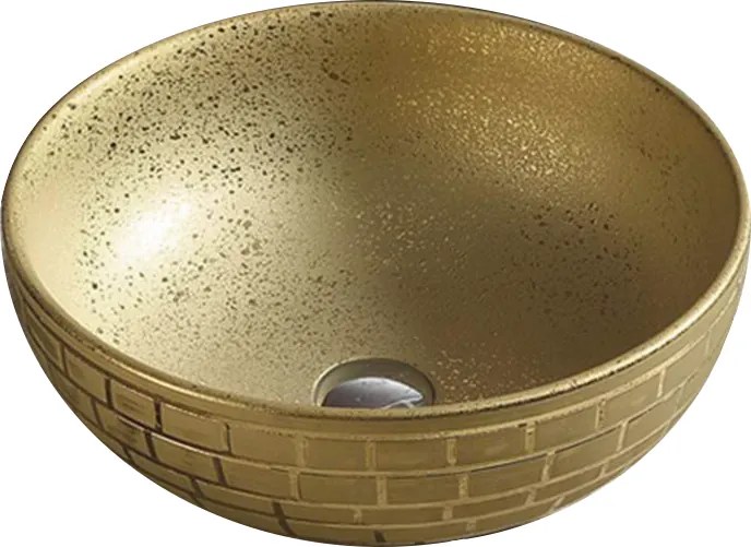 Mexen Briana lavabo da appoggio 40 x 40 cm, dorato - 22064052