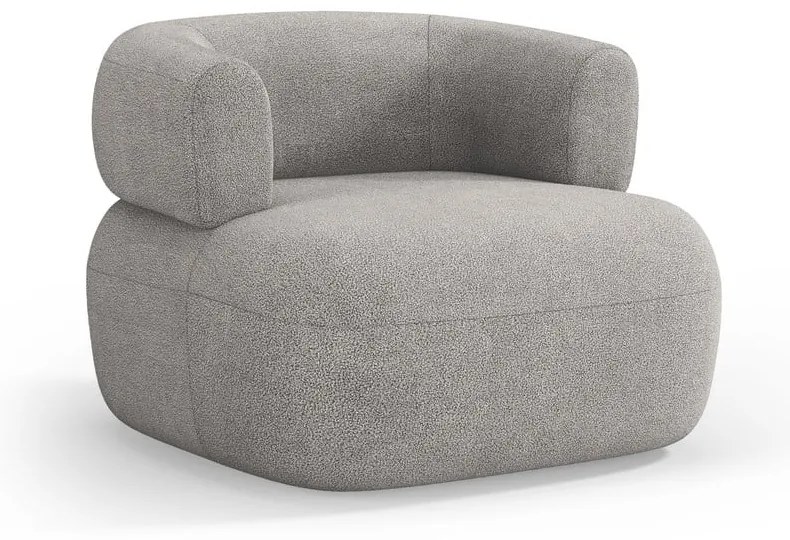 Poltrona grigio chiaro in tessuto bouclé Jenny - Micadoni Home