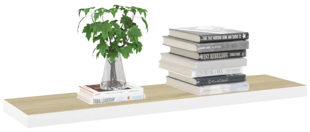 Scaffali a parete 4 pz rovere e bianco 120x23,5x3,8 cm in mdf