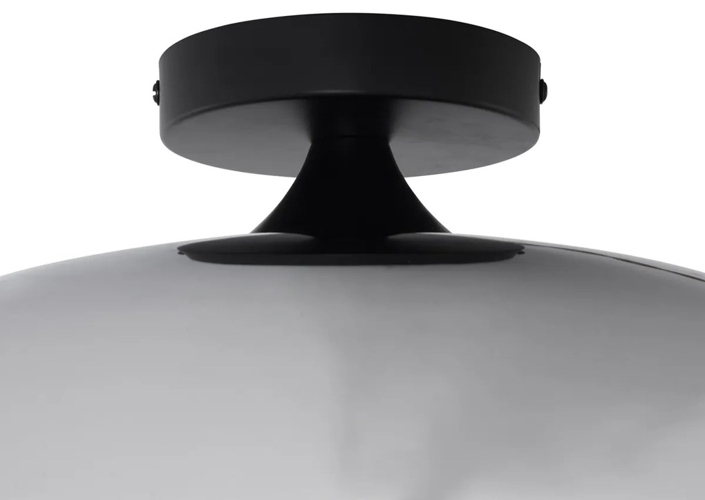 Lampada da soffitto Art Déco nera con vetro fumé 40 cm - Busa