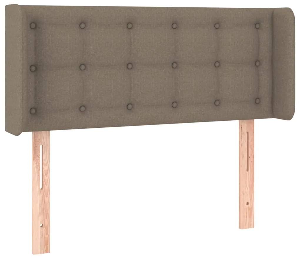 Testiera ad orecchio tortora 83x16x78/88 cm in tessuto
