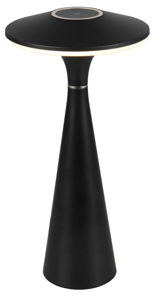 Lampada da tavolo ricaricabile nera Torrez Trio
