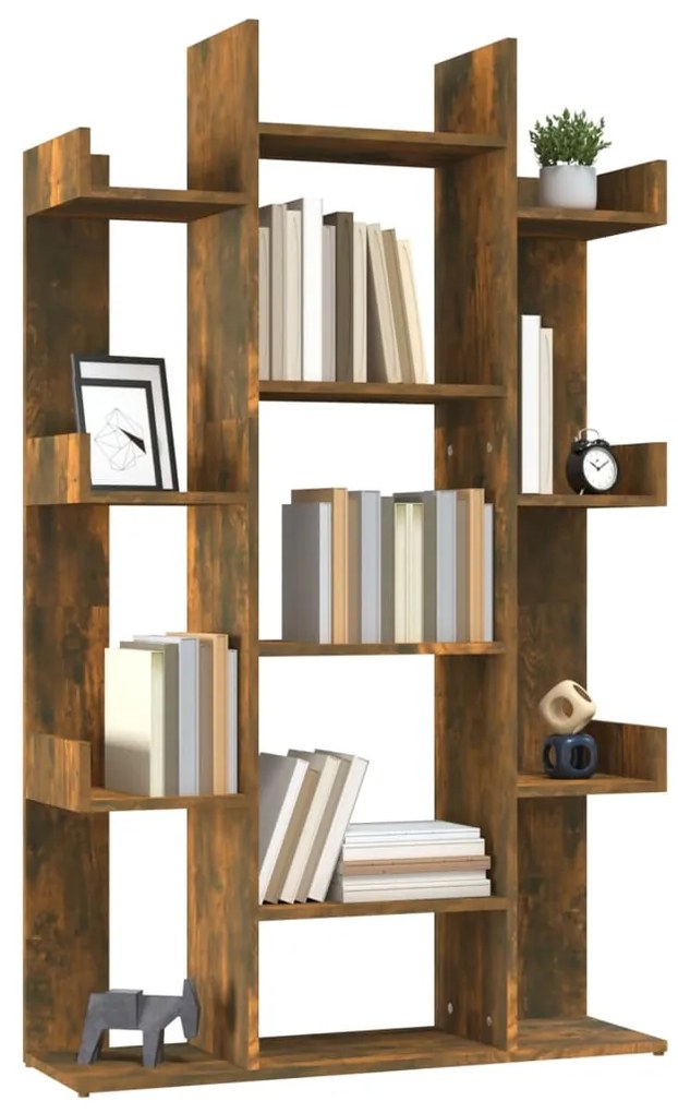 Libreria Rovere Fumo 86x25,5x140 cm in Legno Multistrato