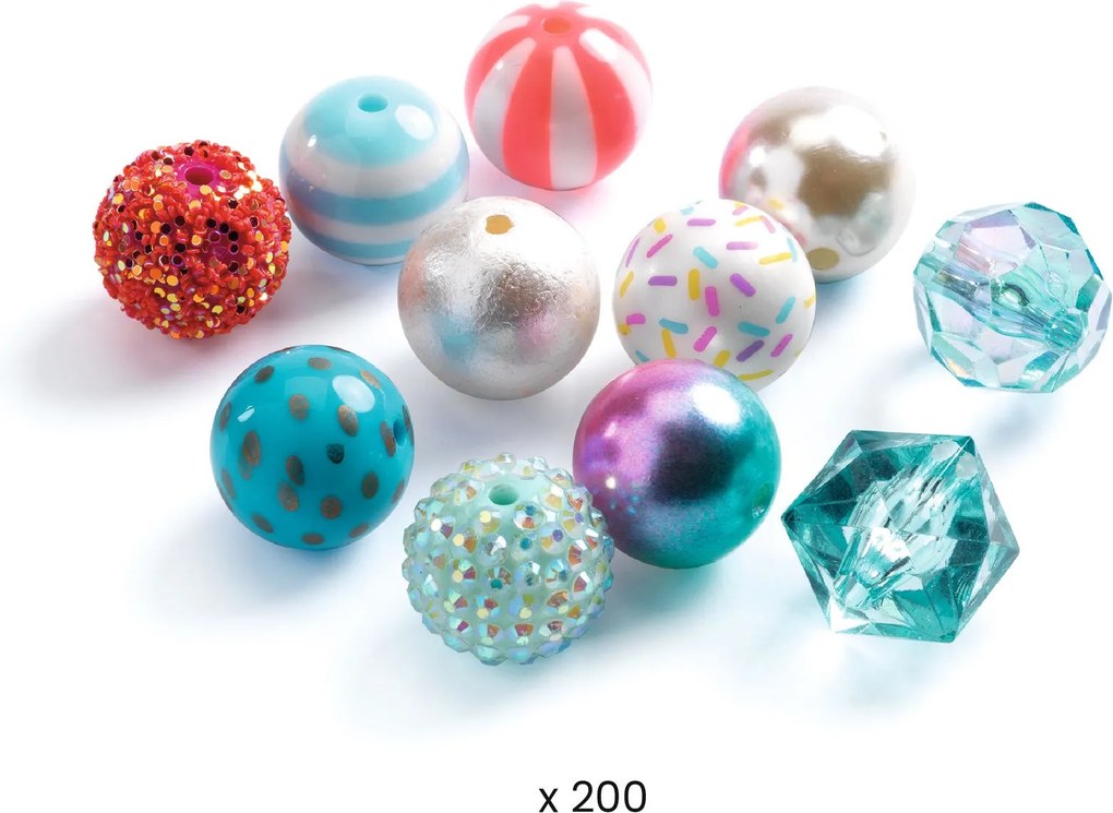 Set creativo - Perle colorate con effetti argentati