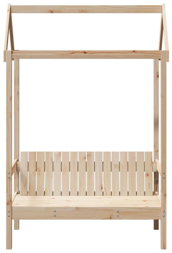 Panchina con tetto 117,5x70x176,5 cm in legno massello di pino