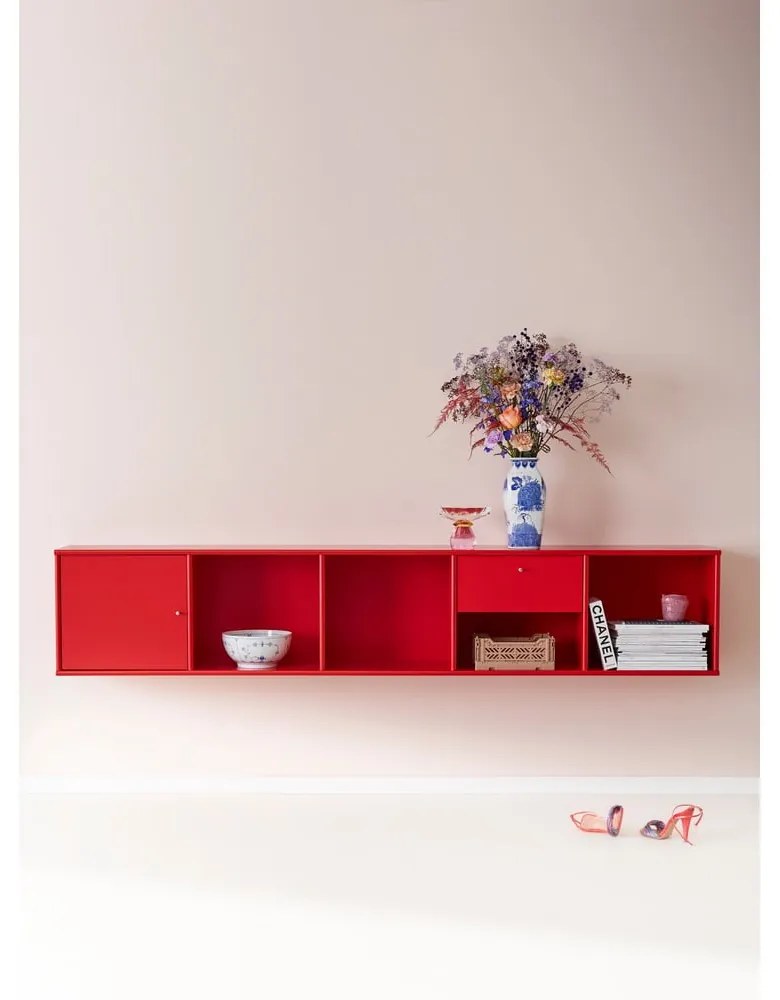 Libreria a parete rossa 108 Mistral - Hammel Furniture