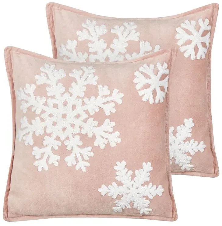 Set di 2 cuscini velluto rosa 45 x 45 cm MURRAYA Beliani