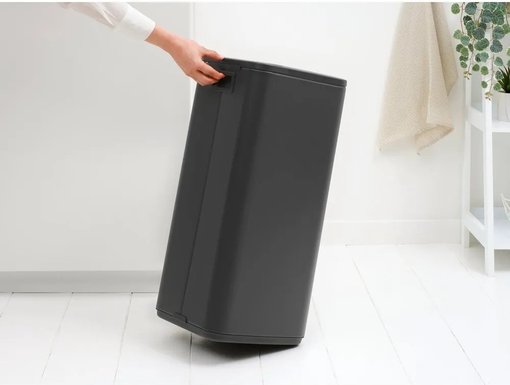 Cestino per la spazzatura grigio scuro in acciaio touch 30 l Bo Touch – Brabantia