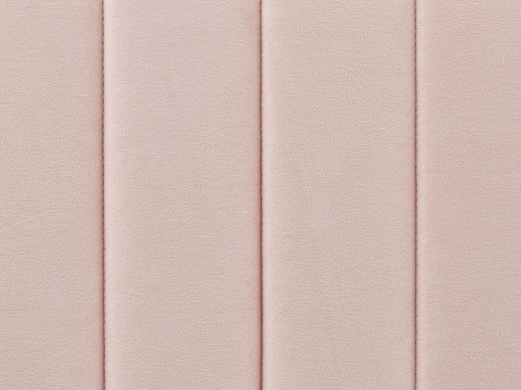 Letto matrimoniale velluto rosa pastello 180 x 200 cm LUNAN Beliani