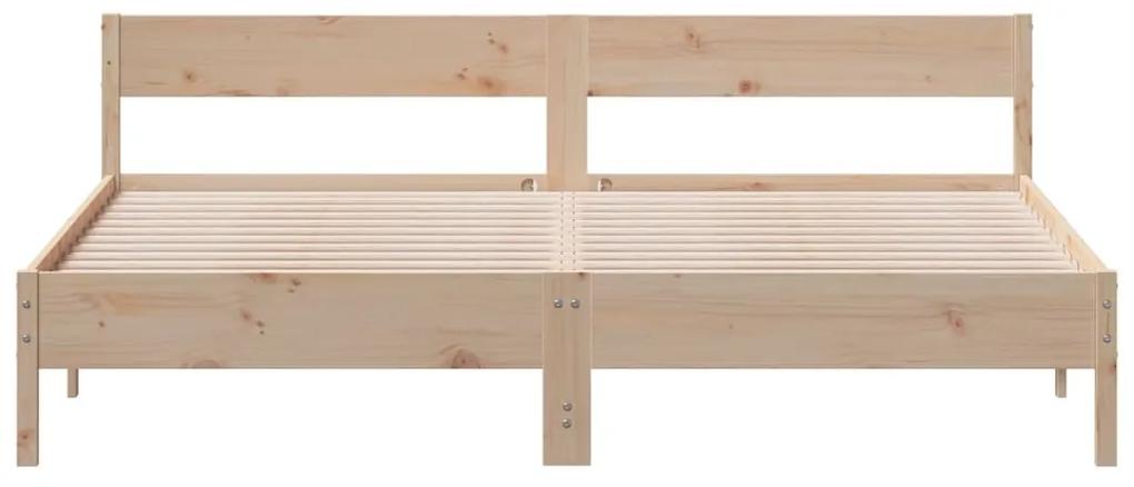 Giroletto con testiera 200x200 cm in legno massello di pino