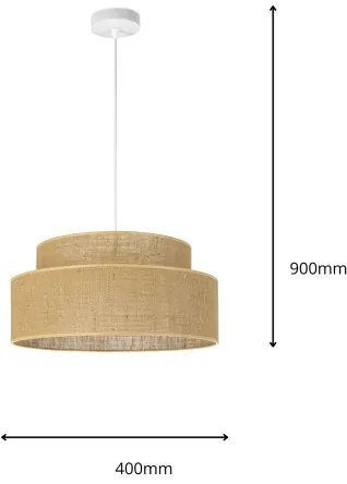 Lampadario a sospensione con filo BOHO 1xE27/60W/230V diametro 40 cm beige