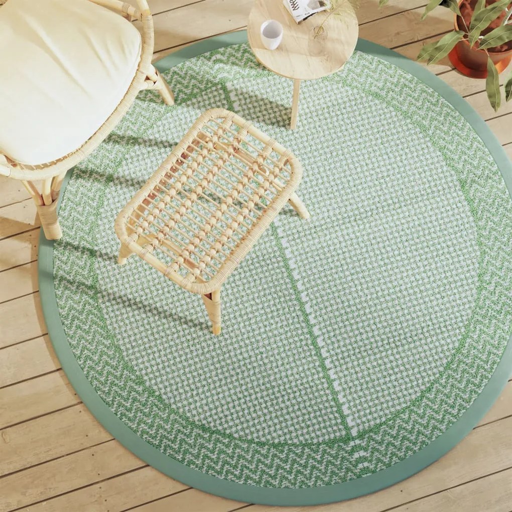 Tappeto Da Esterno Arakıl Verde Ø160 Cm İn Pp /
