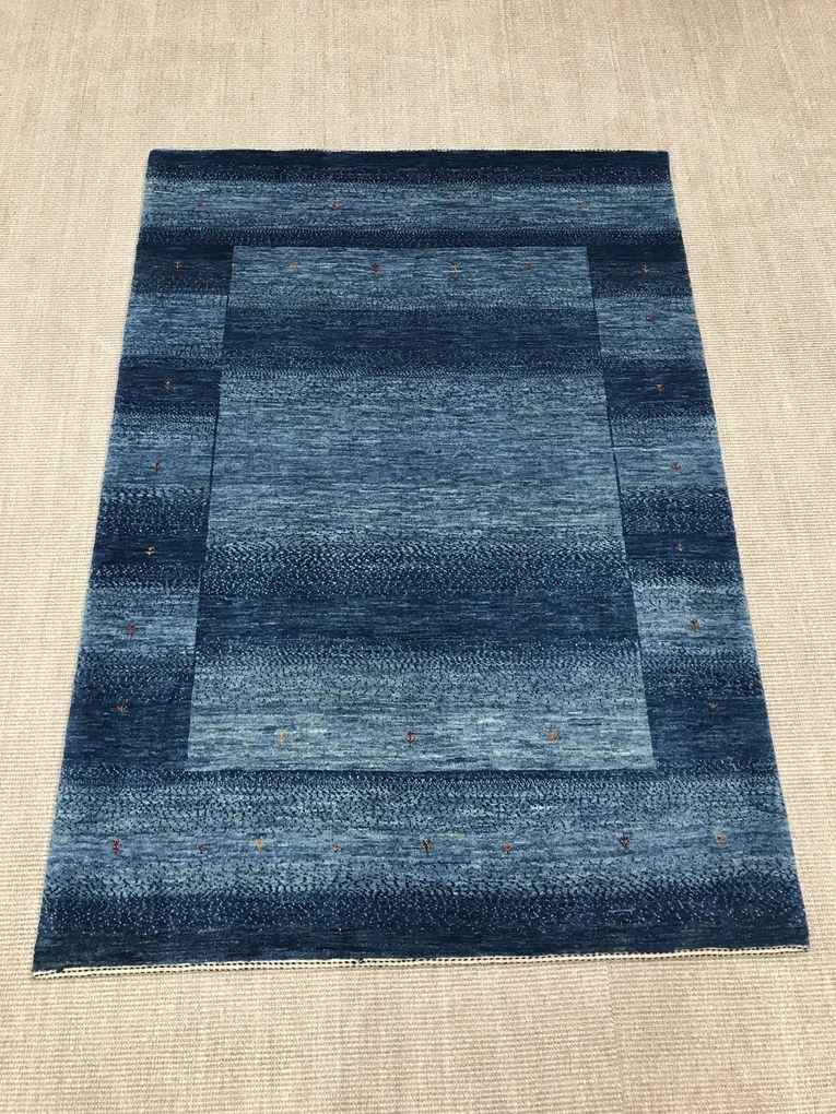 Loribaft Tappeto 120x180 Blu (Iran) Annodato A Mano