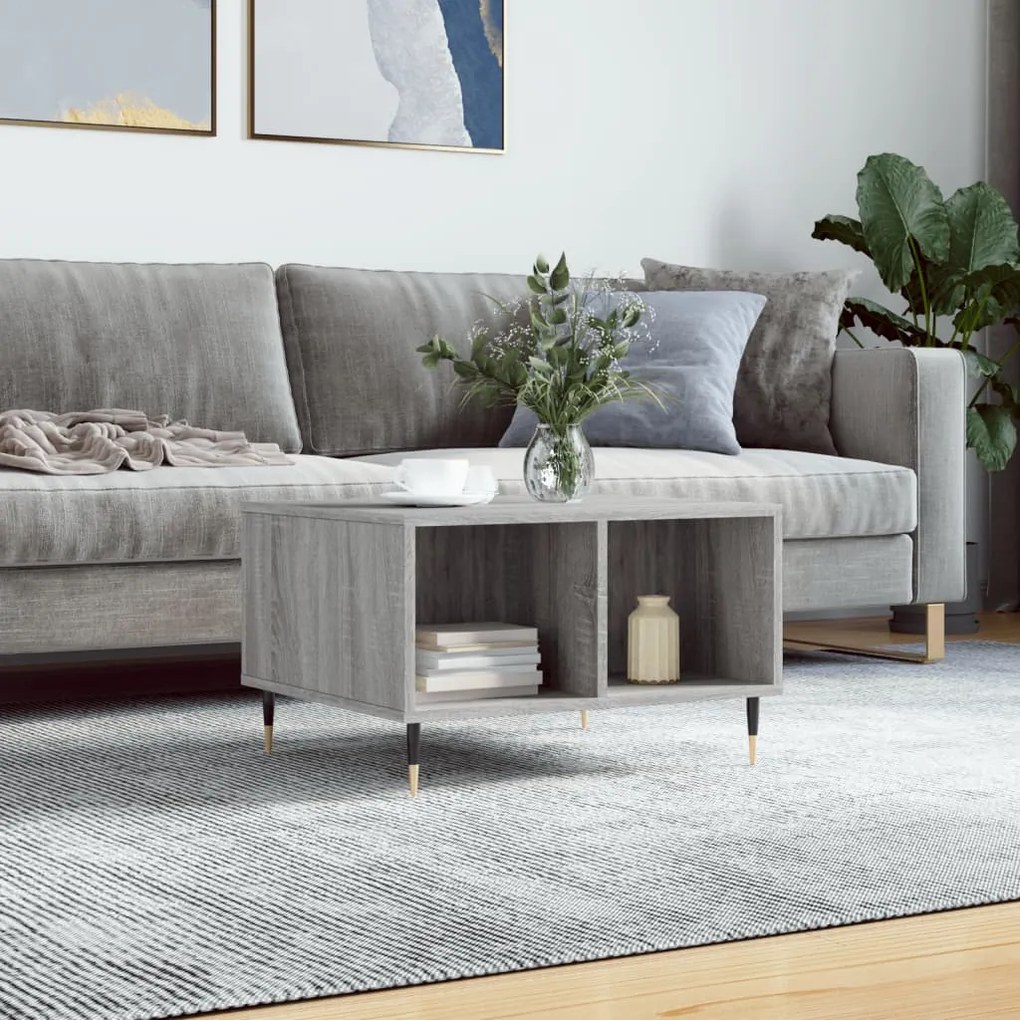 Tavolino Da Salotto Grigio Sonoma 60x50x36,5 Cm İn Multistrato /