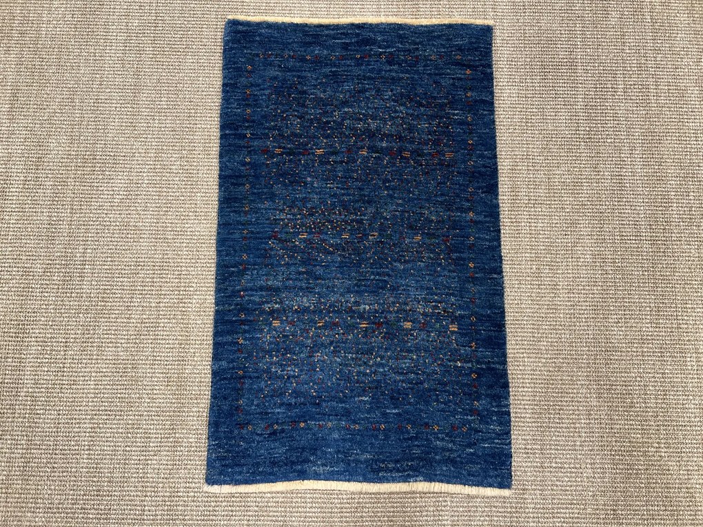 Loribaft Tappeto 90x50 Blu (Iran) Annodato A Mano