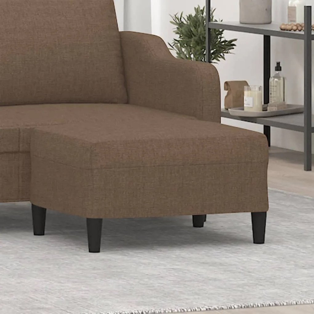 Poggiapiedi Marrone 70x55x41 Cm İn Tessuto /