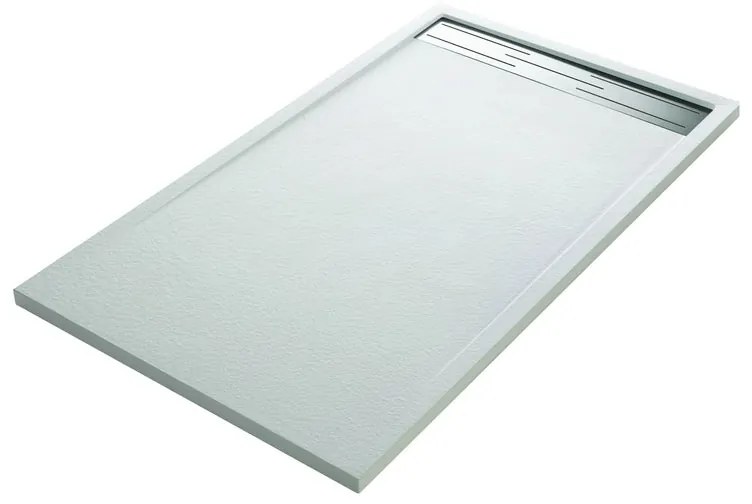 Piatto doccia SENSEA in resina Neo Metal Grid bianco L 70 x L 140 x H 3.5 cm opaco effetto pietra