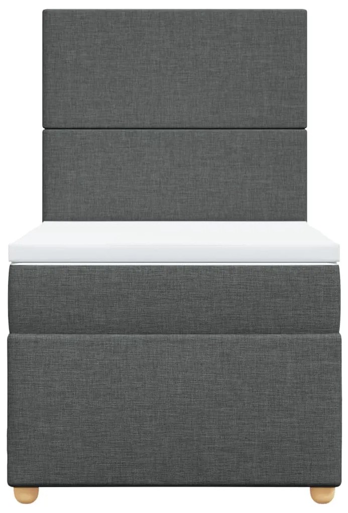 Giroletto a molle con materasso grigio scuro 90x190 cm tessuto