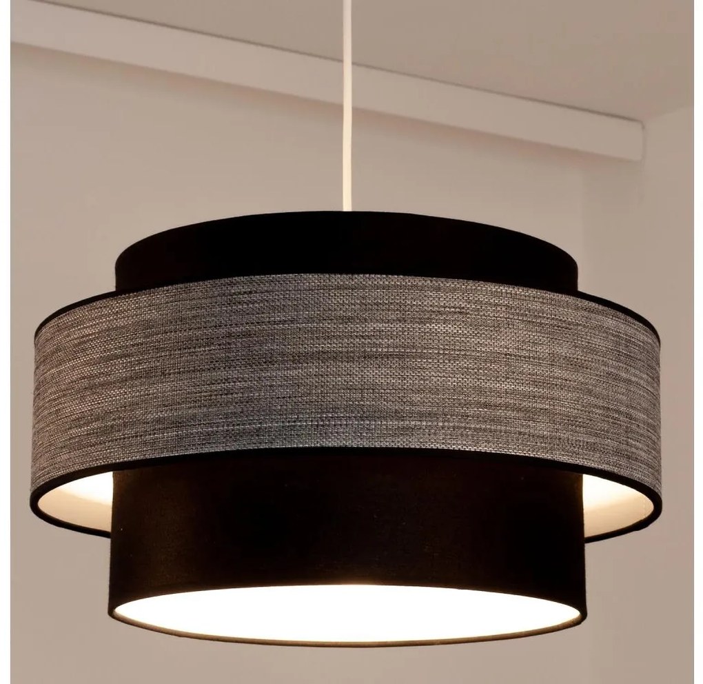 Lampadario a sospensione con filo GRACE 1xE27/60W/230V diametro 40 cm nero/grigio
