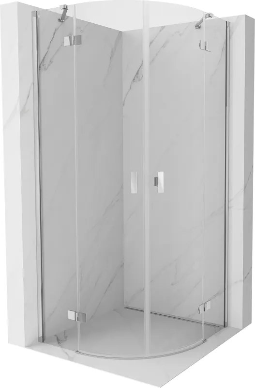 Mexen Mist cabina doccia semicircolare a battente 70 x 70 cm, trasparente, cromo - 8A33-070-070-01-00