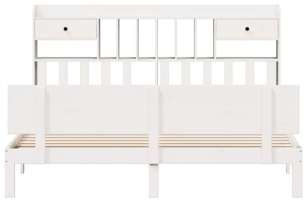 Letto libreria senza materasso bianco 200x200 cm legno di pino