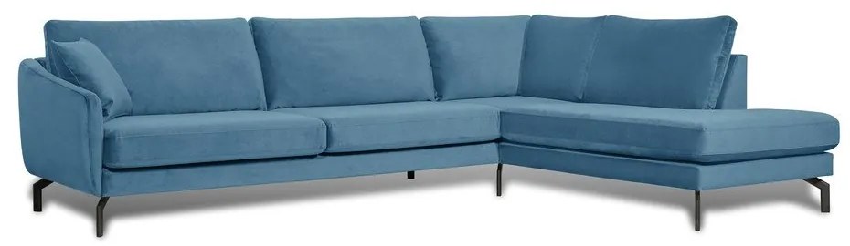 Divano angolare in velluto blu (angolo destro) Magic - Scandic