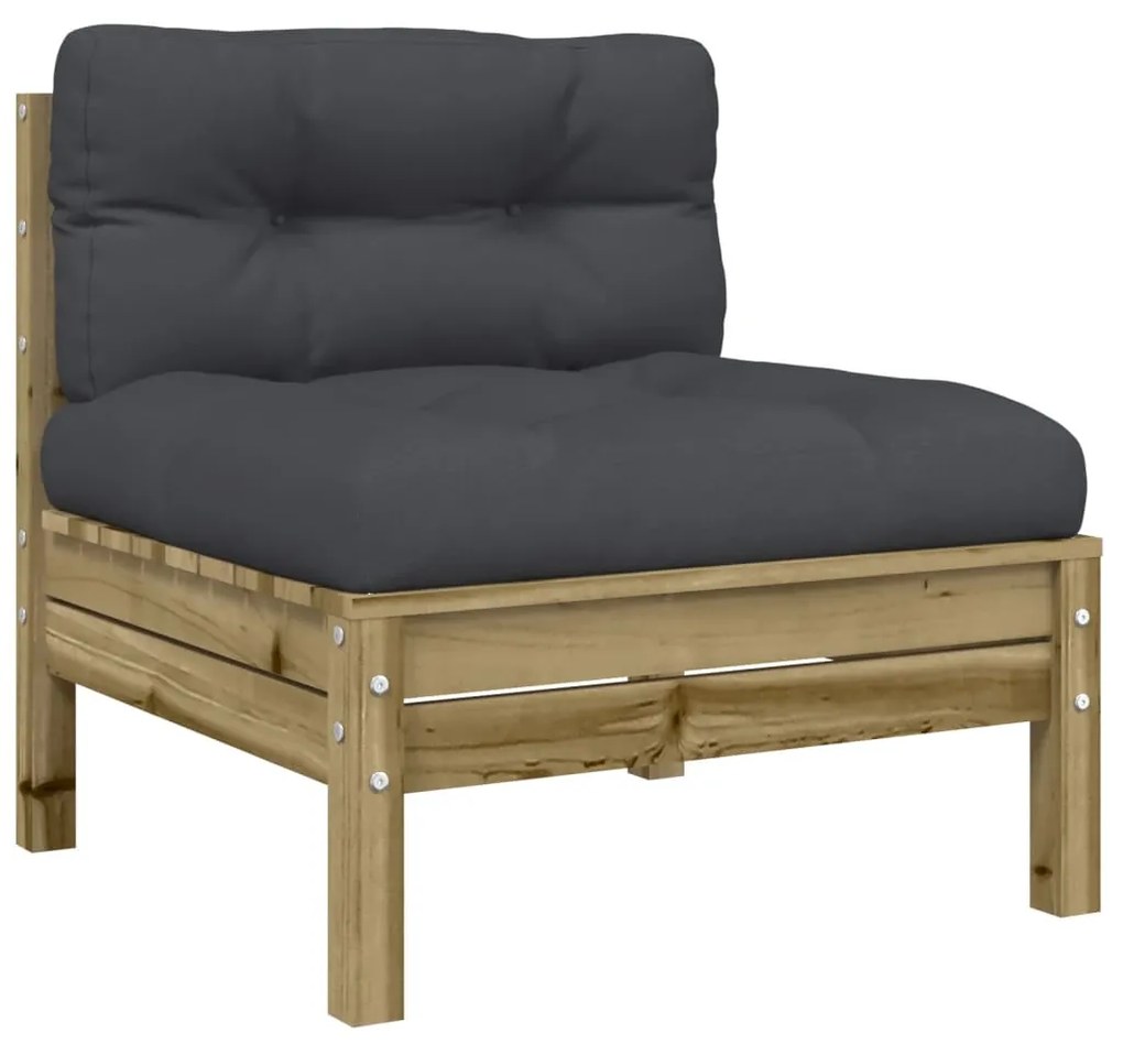 Set divani da giardino 6pz con cuscini legno impregnato di pino