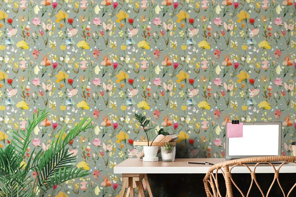 Carta da parati – Fiori dipinti astratti
