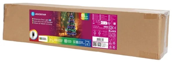 Aigostar - Albero di Natale LED RGBY per esterni 85xLED/3,6W/230V/8 funzioni 90cm IP44