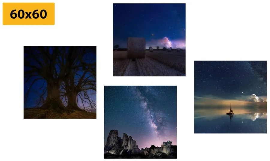Set di quadri – Natura notturna misteriosa