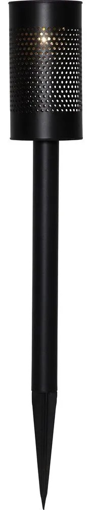 Luce solare a LED in acciaio inox nero, altezza 46 cm Blace - Star Trading