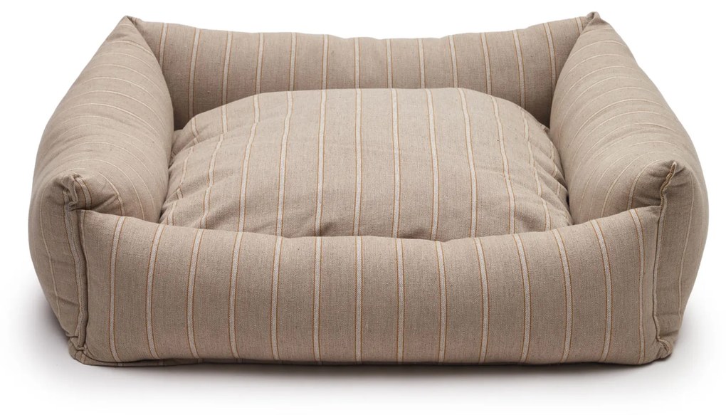 Kave Home - Cuccia grande Toby a righe e pelo marrone 75 x 75 cm