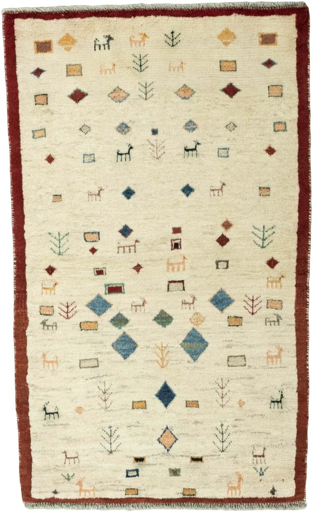 Gabbeh Tappeto 80 x 130 Beige (Iran) Annodato A Mano