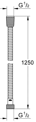 GROHE 22106000 - Tubo flessibile per doccia VITALIOFLEX METAL LONG-LIFE 1250 mm, cromato