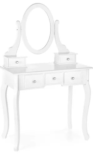Tavolino da toilette SARA 80x130 cm + stool 45x37 cm bianco