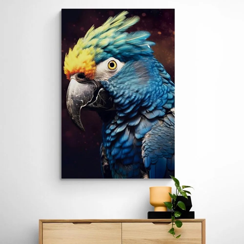 Quadro su tela – Pappagallo blu-oro