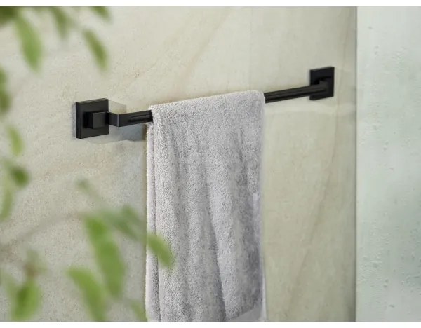 WENKO 71445800 - Barra porta asciugamani VACUUM-LOC QUADRO ED 60,5x6 cm nera