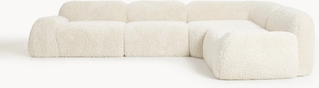 Divano angolare componibile 4 posti in teddy Wolke