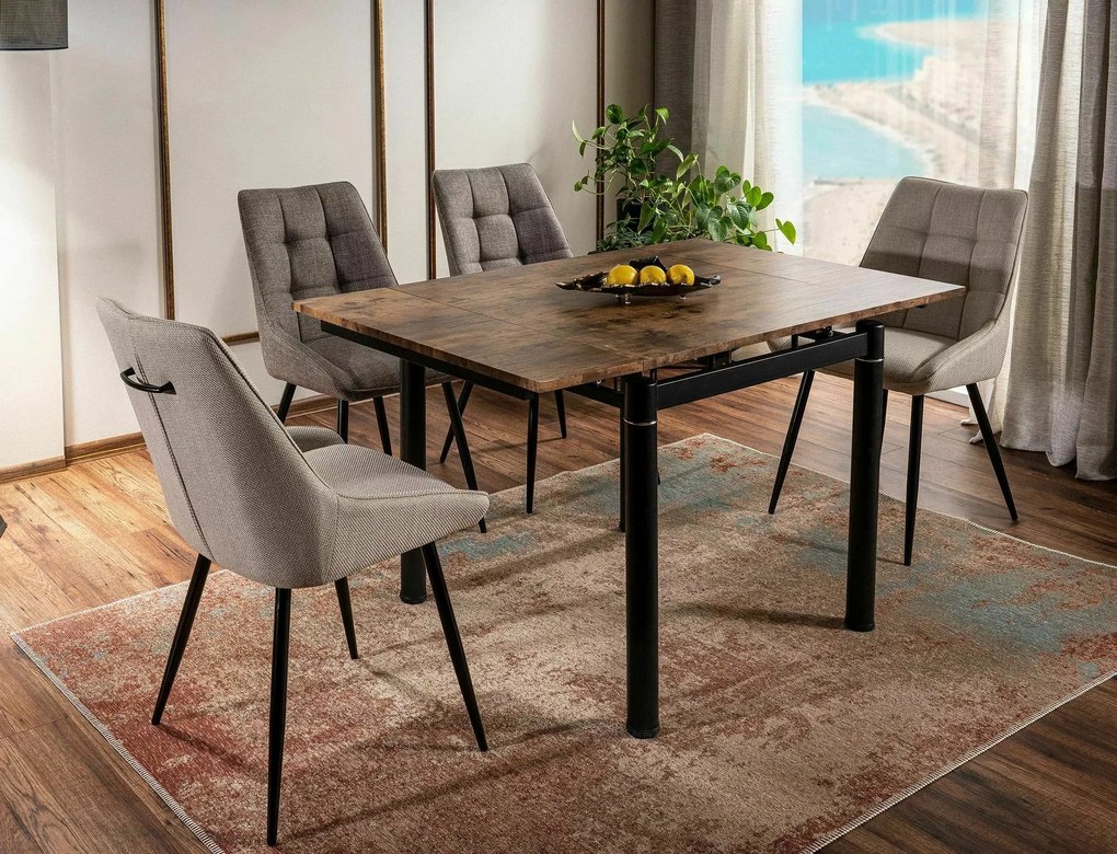 Tavolo GD-082 in MDF noce vintage – 80/131x80x75 cm